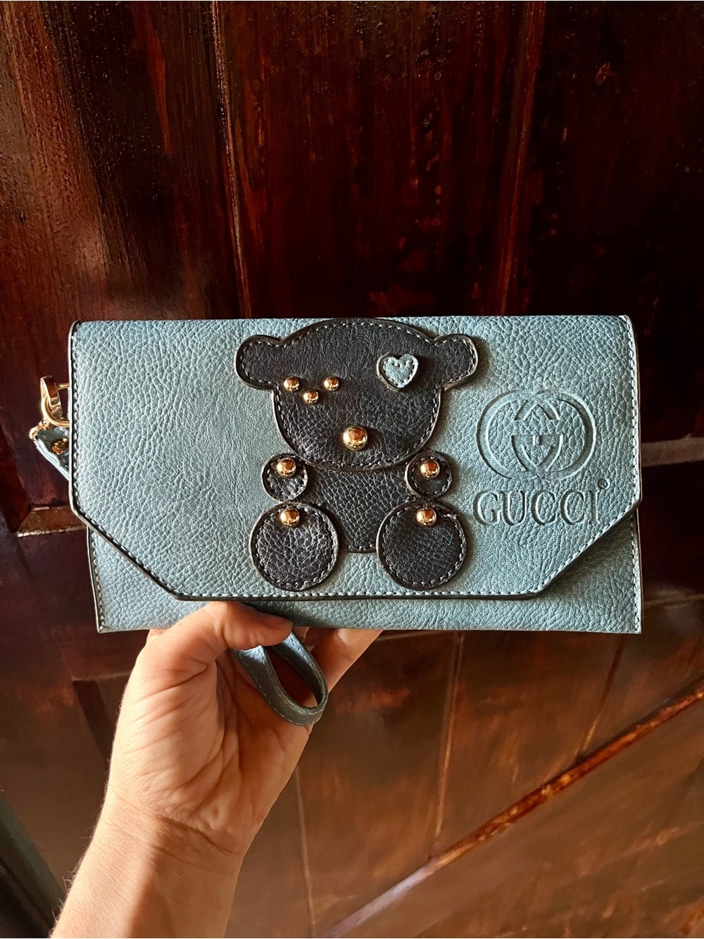 💙 GUCCI Blue Teddy Bear Clutch 💙